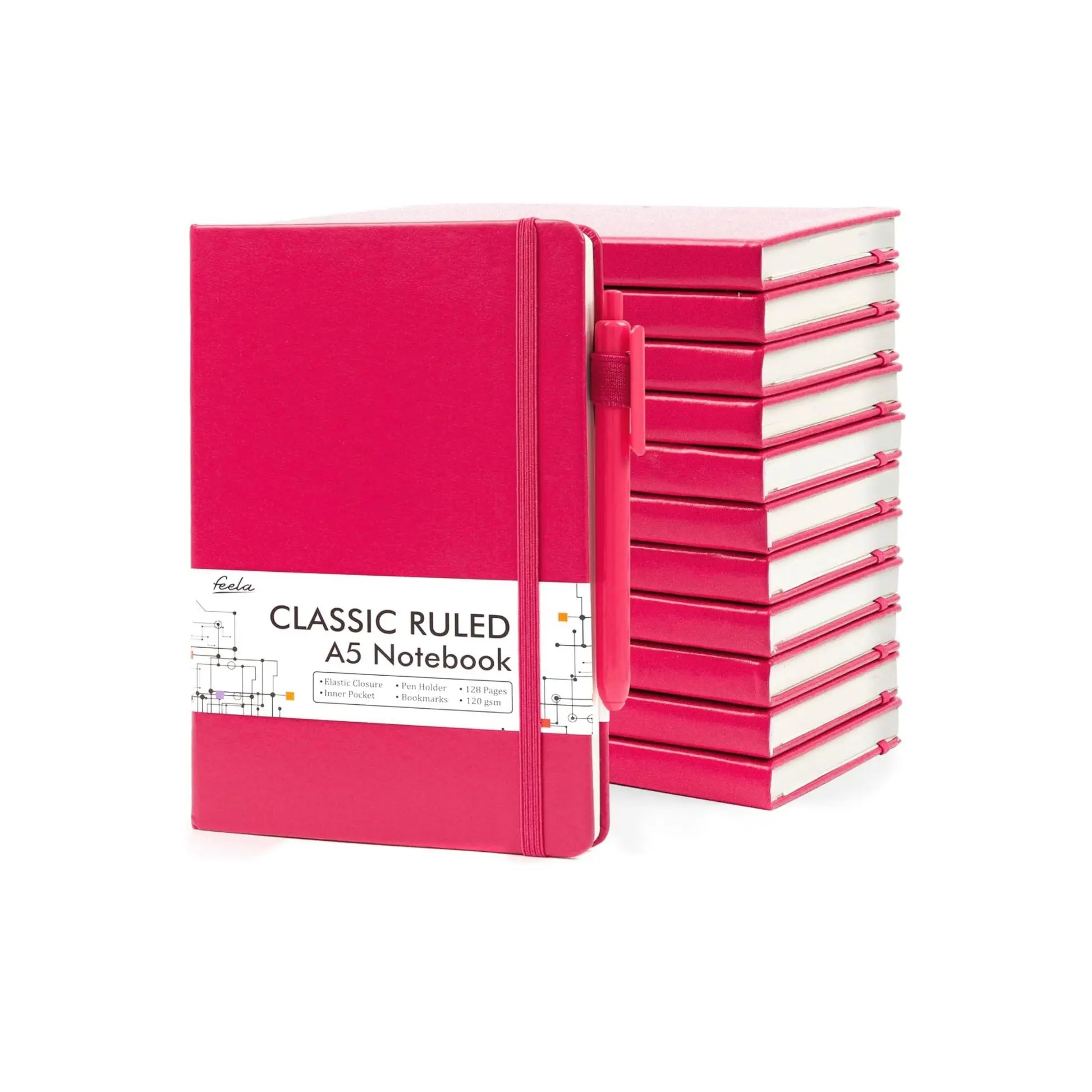 Zodiac Personalized Faux Leather Hardcover Journal-Berry