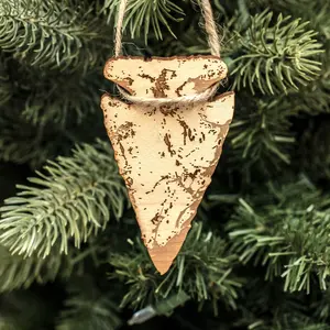 Ornament - Arrowhead - Raw Wood 4x2in