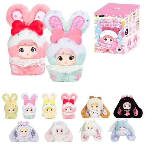 TOPTOY Nommi Baby Sweetheart Bunny Plush Blind Box - Special Kawaii Soft Toy, Bunny Theme Boxed Collectible Toys and Plushies, Random Pack, Holiday Gift, Home Office Accent, Surprise Eggs, Removable Neck, Special Box