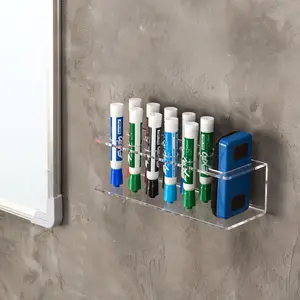 Transparent Acrylic 10 Slot Dry Erase Marker Holder Rack