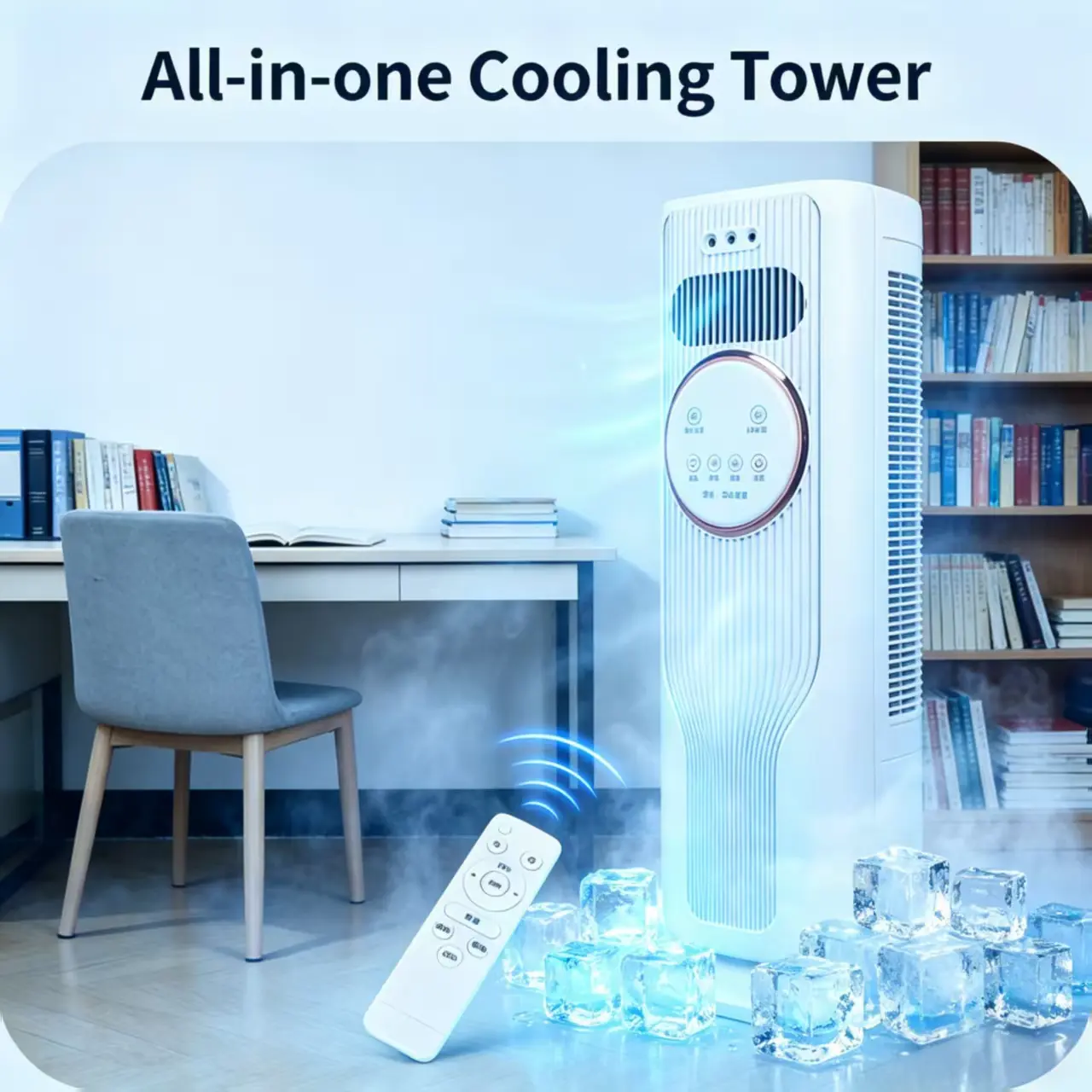 Safe Bladeless Heater & Cooler Fan Combo with Fresh Air Supply and Digital Display for Bedroom Living Room, Bladeless Portable Fans