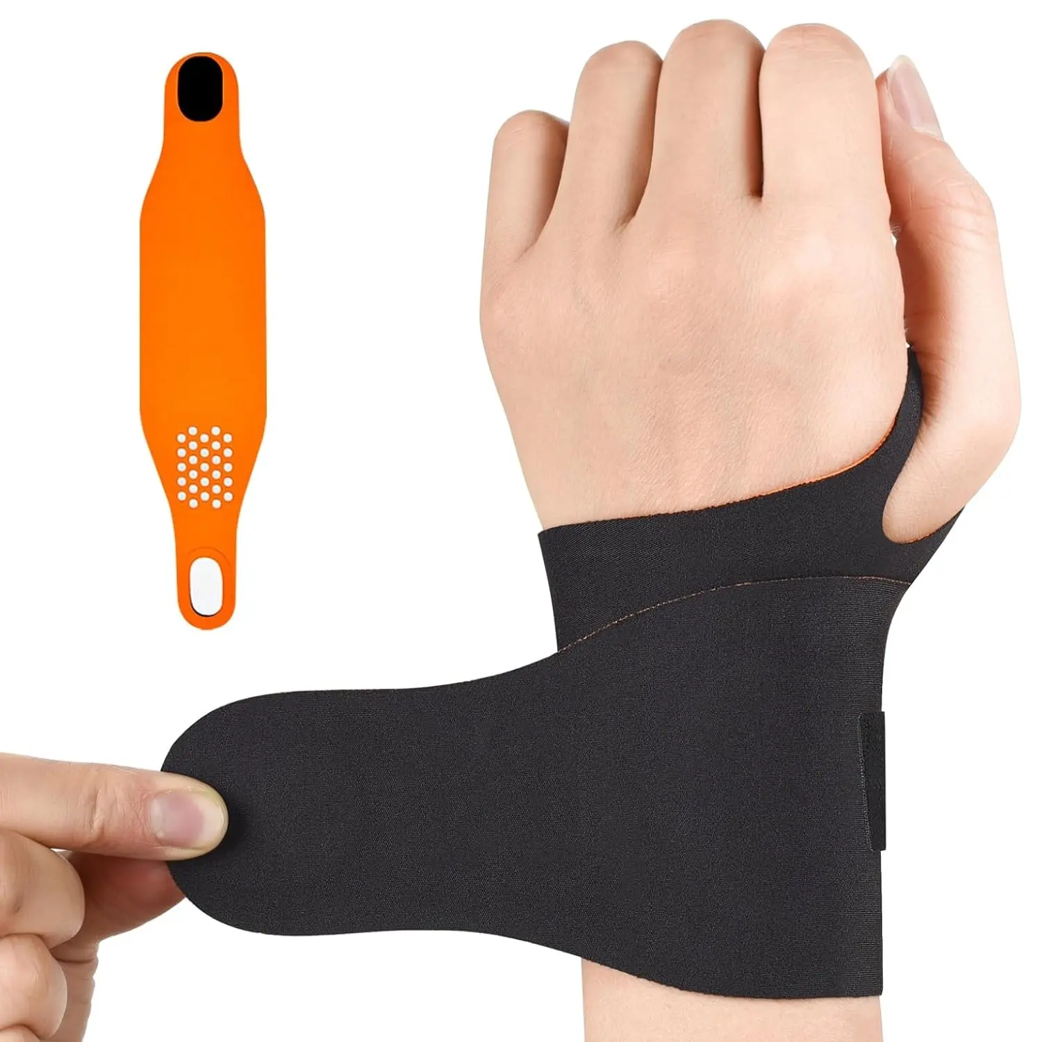 Wrist Brace for Right & Left Hand, Ultra-Thin Elastic Wrist Wrap Compression for TFCC Tear and Repetitive Wrist Use Injury, Wrist Support for Carpal Tunnel, Tendonitis, Pain Relief (Black)