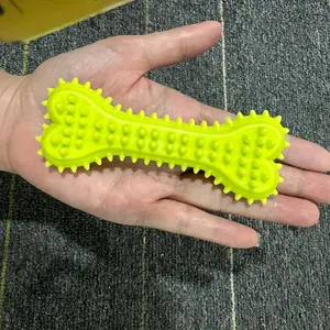 Bone-Shaped Dog Chew Toy - Durable Rubber Toothbrush Stick For Teeth Cleaning, Training & Play