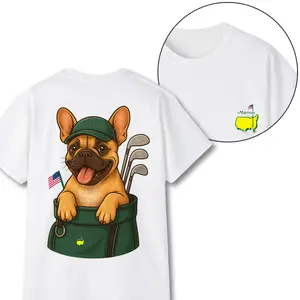2025 Masters Tournament Tee, Cute French Bulldog Golf Shirt, 4th Of July Double-sided T-Shirt, Perfect Gift For Women, For Men, Cotton Graphic