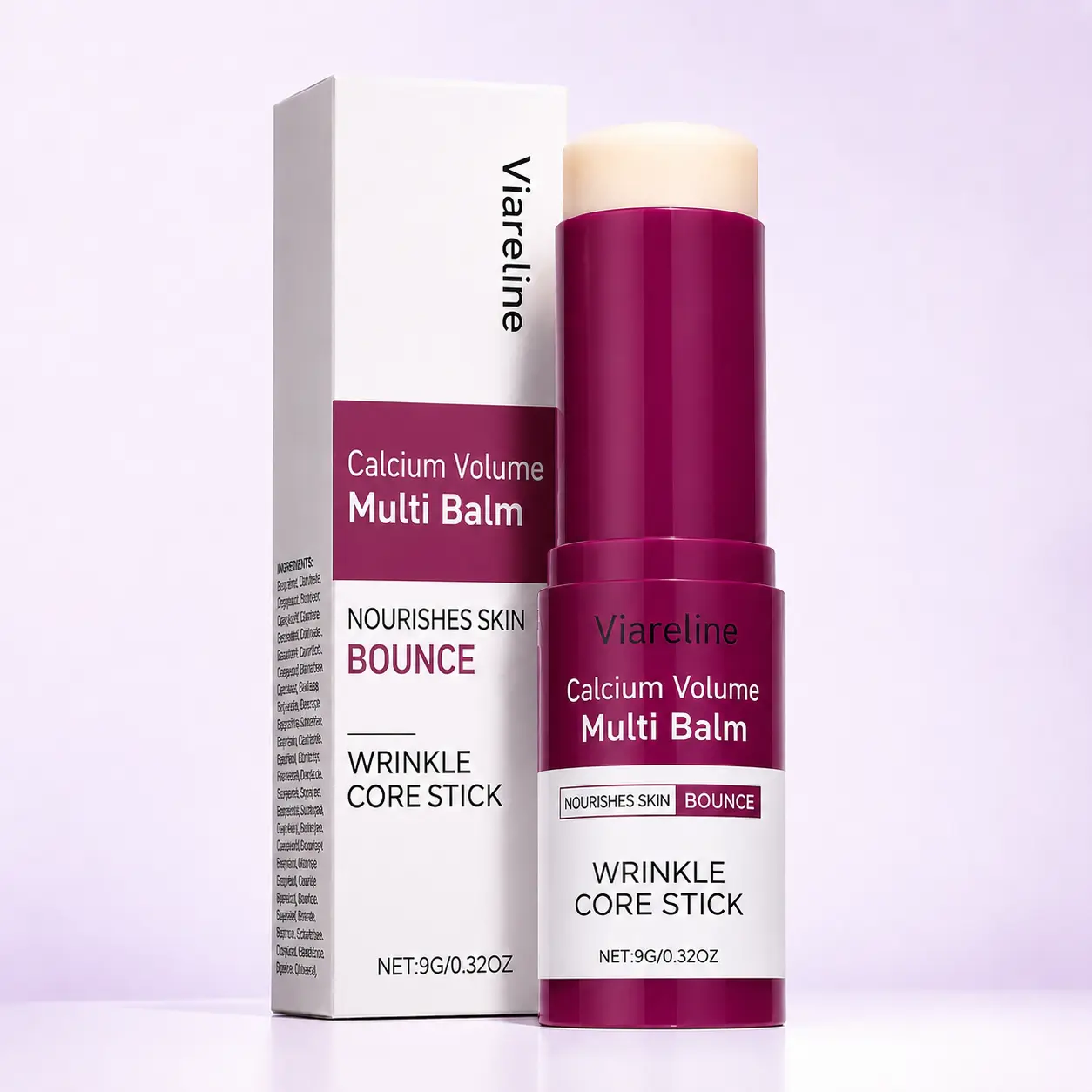 Collagen Calc Calcium Multi Oil Balm Stick - Korean Firming Moisturizer for Normal & Combination Skin, Face/Eyes, 9g, Hydrating Volume Glow, Daily Use