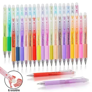 12/24/36 pcs/set hot erasable color neutral pen, quick drying and continuous ink, hot erasable design press copy pen, suitable for children's drawing, line drawing, daily writing