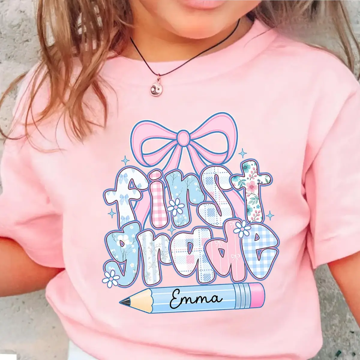 [Leave A Note About Custom Name & Number Grade]Personalized Any Grade Back To School T-Shirt, Custom Grade & Name Shirt, First Day of School Tee, Personalized Student Shirt, Classroom Outfit for Kids, Back To School Gift for Boys Girls