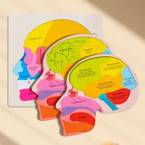 Brain Wooden Toddler Puzzles for Kids, Three-Layer Exploration Wooden Toys, Intelligence Brain Teasers, Educational Logic Game