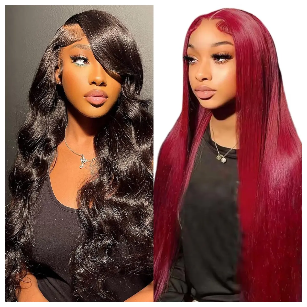 [Live Sale 30"&30"]13x4 Burgundy Lace Front Wigs Human Hair Wigs 150 Density HD Lace Front Wigs Body Wave/straight Wigs  for Black Women