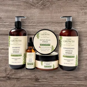 Easy Growth Complete Haircare Bundle - Hydrating Shampoo, Conditioner, Cleanser for Hair Restore Therapy