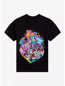 Helluva Boss Pride Group Graphic Tee | Rainbow Demon Squad Shirt | Blitzo Moxxie Millie Loona Stolas Pride T-Shirt | Helluva Boss Fan Gift