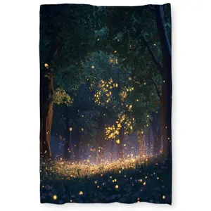 Conscious Sales C1DCTXLWL03U2F Glowing Leaves Blue Twin Size Extra Long Duvet Cover - Stylish Home Decor