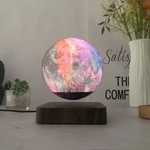 2025 Floating Moon Light LED 3-Color Changing Air Rotating Decor for Room Office Thanksgiving Christmas Halloween Gifts