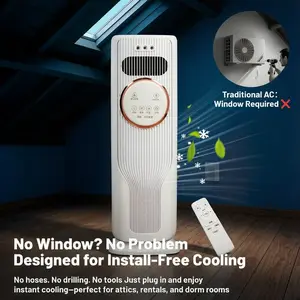 Ice Crystal Bladeless Evaporative Air Cooler, 3 Wind Speeds Quiet Cooling Fan with Humidifying, Wide Oscillation Portable Air Conditioner for Bedroom Office Kitchen