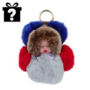 Adorable Cuddly Baby Plush Keychain – Soft Furry Mini Charm, Cute Stress-Relief Toy & Bag Accessory | Perfect Christmas Stocking Stuffer Gift for Girls & Friends | Assorted Styles Doll Keychain