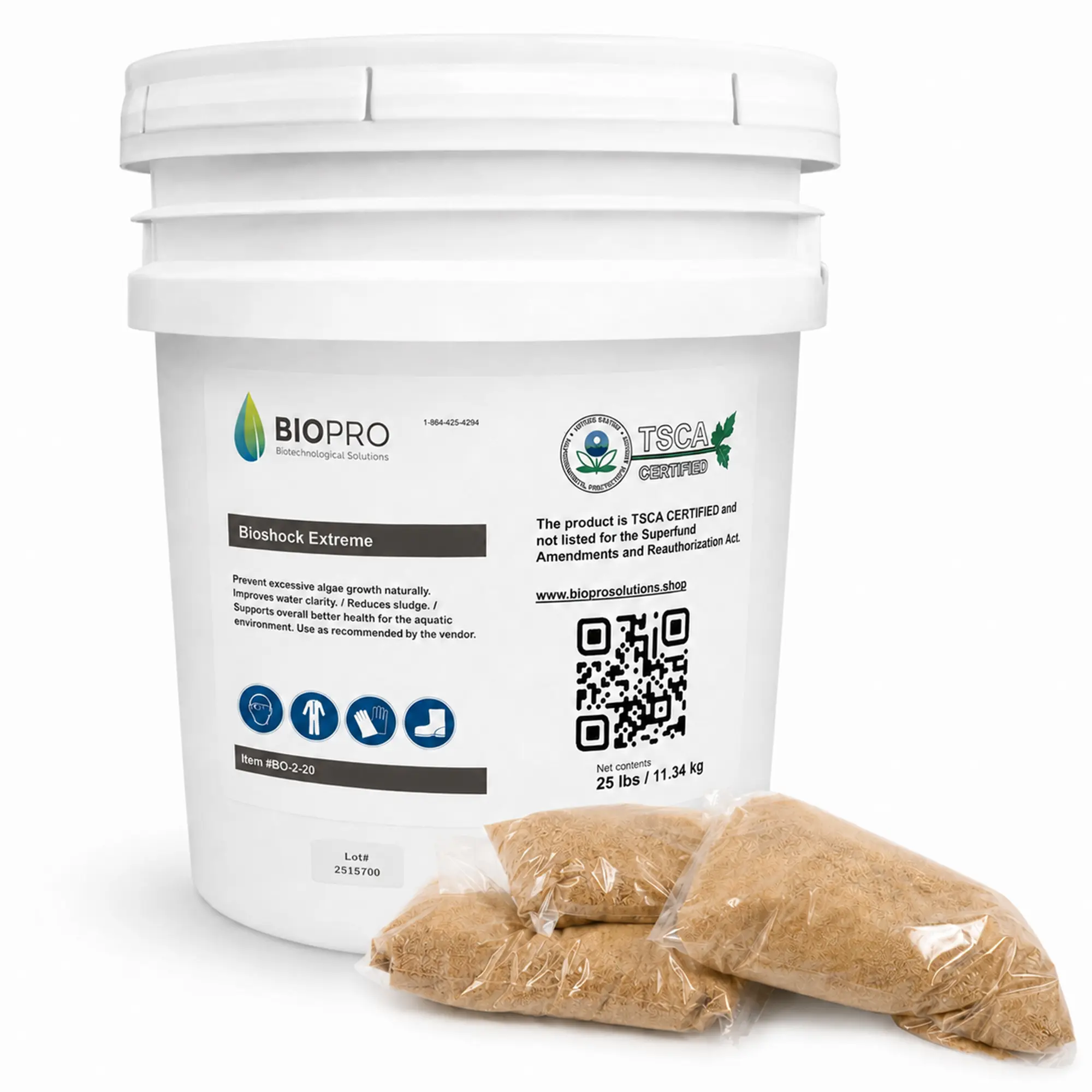 BioPro Solution Bioshock Extreme Pond & Lake Treatment - Eco-Friendly Natural Mix with Beneficial Bacteria for Algae Removal, Clearer Conditions, Reduced Odour, Restored Quality