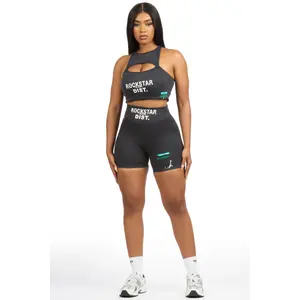Nekoya Black Painted Active Bike Short Set Nekoya Black Painted Active Bike Short Set