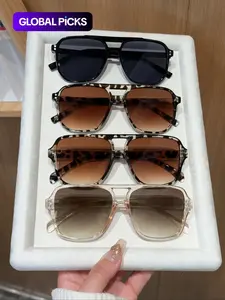 Unisex Versatile Trendy Aviator Sunglasses, Casual Sunglasses for Everyday Use, Fashionable Accessory for Outdoor Activities or Summer, Aviator Frames Sunglasses, Aviator Sunglasses Set