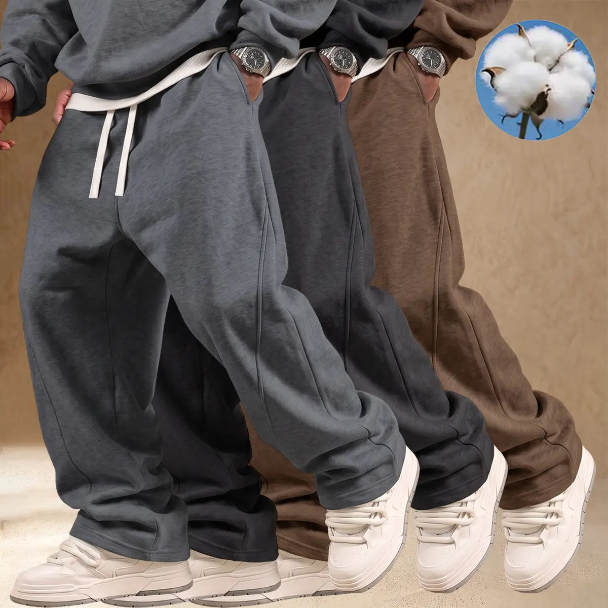 Dark gray + black + brown