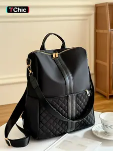 Simple Practical Fashion Design Large Capacity Backpack, Soft Padded Shoulder Bag, Multiple Carrying Styles, Ideal for Commuting and Shopping