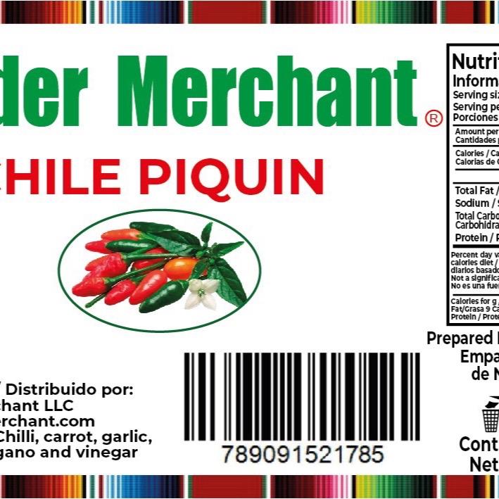 Border Merchant Chile Piquin Del Monte En Escabeche Hot & Spicy Pepper 2 Bottles