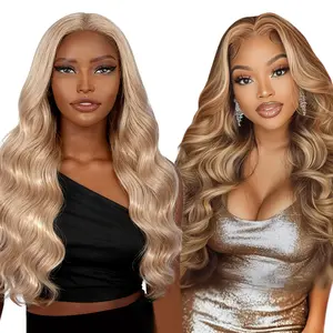 [Blend] Buy 1 Get 1 Free Blended Human Hair Lace Front Wig | 180% Density, #27 Body Wave & #P4/27 Body Wave #SummerVibes