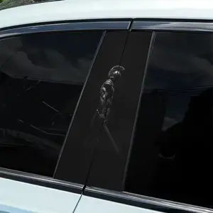 2 pcs B pillar A dark silhouette Spartan warrior themed sticker, waterproof and scratch resistant, suitable for all models - Audi, Honda, Mitsubishi, Ford, Volkswagen, BMW, Opel, Peugeot; sedans, SUVs, MPVs