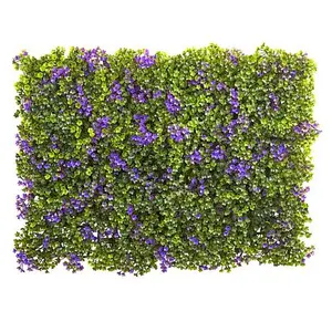 Nearly Natural 6 in. x 6 in. Purple and Green Clover Mat Set of 12