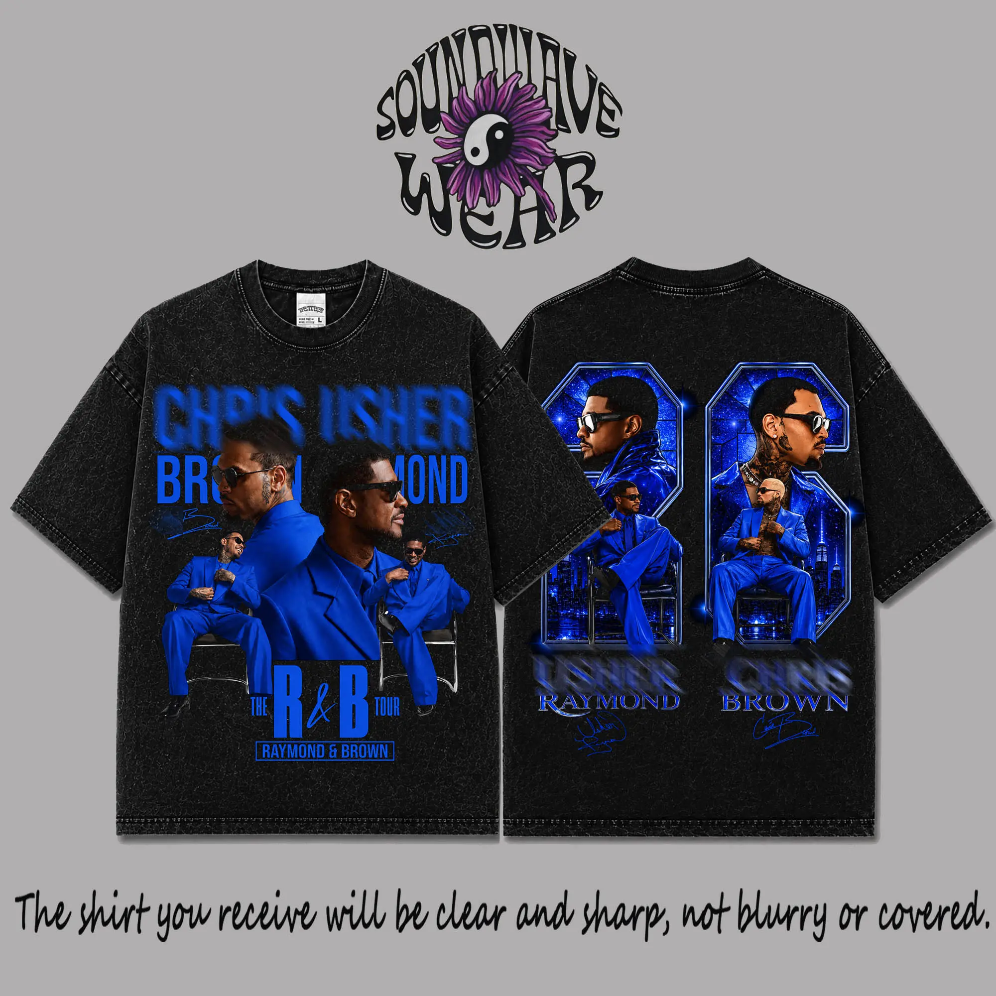 [SWW] The R&B Tour 2026: Raymond & Brown #22 Premium Acid Washed 100% T-Shirt, R&B Music Duo Graphic Tee, Urban Hip Hop Soul Streetwear Shirt, Concert Tour Merch, Gift for R&B Fans, Vintage Music Te