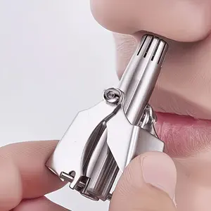 Washable Manual Nose Hair Trimmer, Unisex Stainless Steel Nose Clipper, Portable Nose Hair Tool, Round Head Safety Anti-Clamp, Travel Home Beauty Accessory, High Quality Trimmer