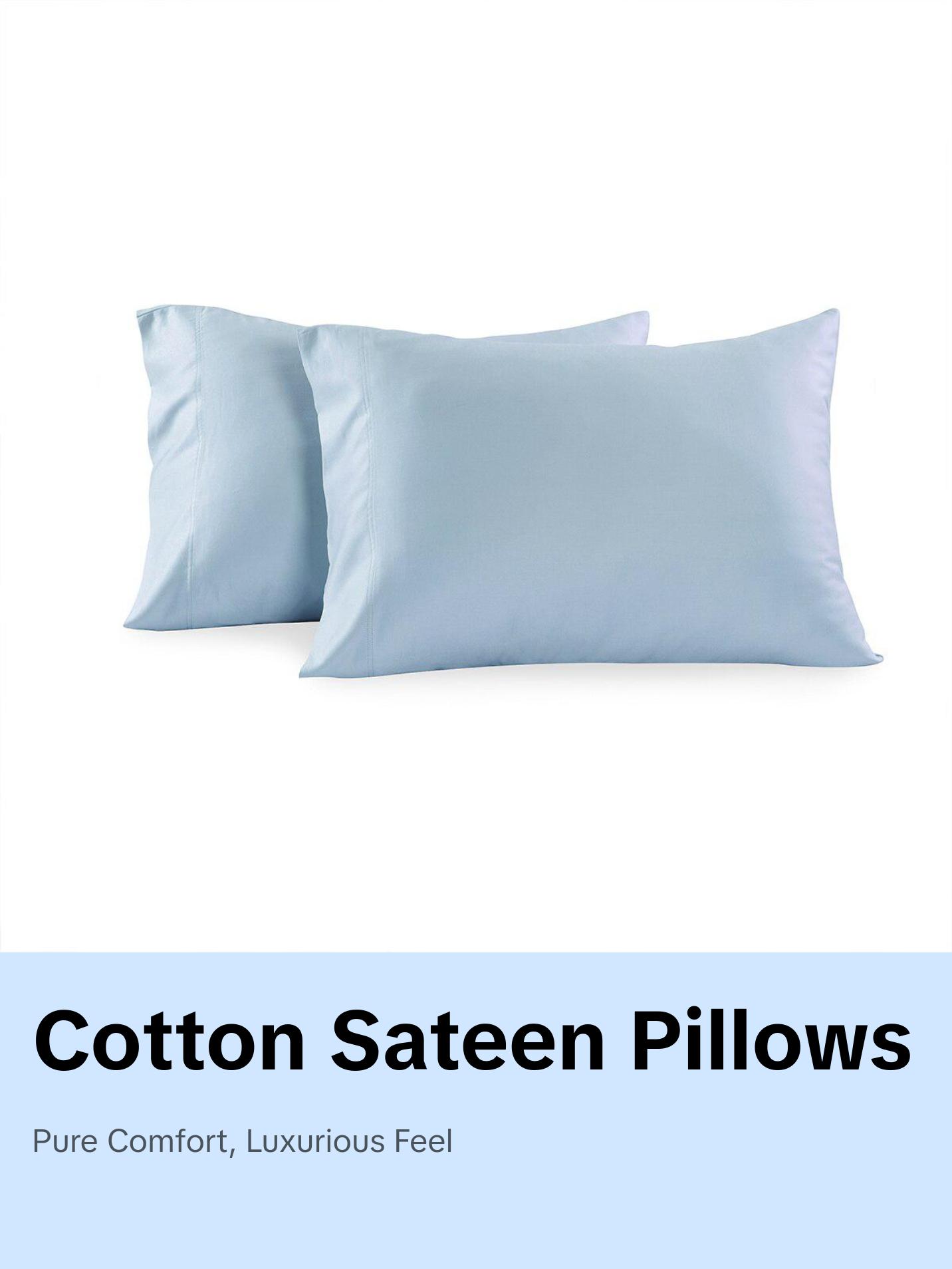 Luxurious 500 Thread Count Cotton Sateen Pillowcases - USA