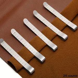 Stainless Steel Sewing Ruler, Fabric Clip, Metal Sewing Hem Clip, Fixed Mark Sewing Clip, Seam Ruler, Measuring Ruler, Home Sewing Tool, Sewing Supplies Crafts