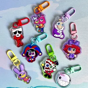 TADC The Amazing Digital Circus Keychains 1.5 inch Colorful Clear Double Sided Acrylic Colorful Clasps