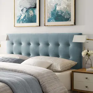 Modway Emily Queen Tufted Performance Velvet Headboard in Light Blue