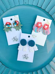Summer Mix N Stax Collection -- Handcrafted Clay Interchangeable Earring Collection