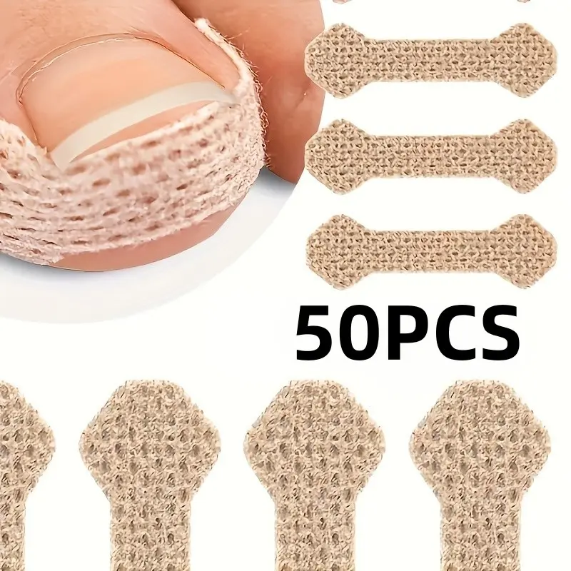 50pcs Nail Wraps Bandages, Nail Care Nail Art Breathable Odor-Free Nonwoven Fabric Nail Protection Strips for Foot & Hand, Manicure & Pedicure Accessories