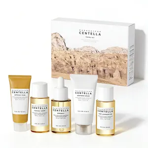 SKIN1004 Madagascar Centella Travel Skincare Set - Gentle Moisturizing Kit with Foam Cleanser, Soothing Cream, Deep Cleansing Ampoule