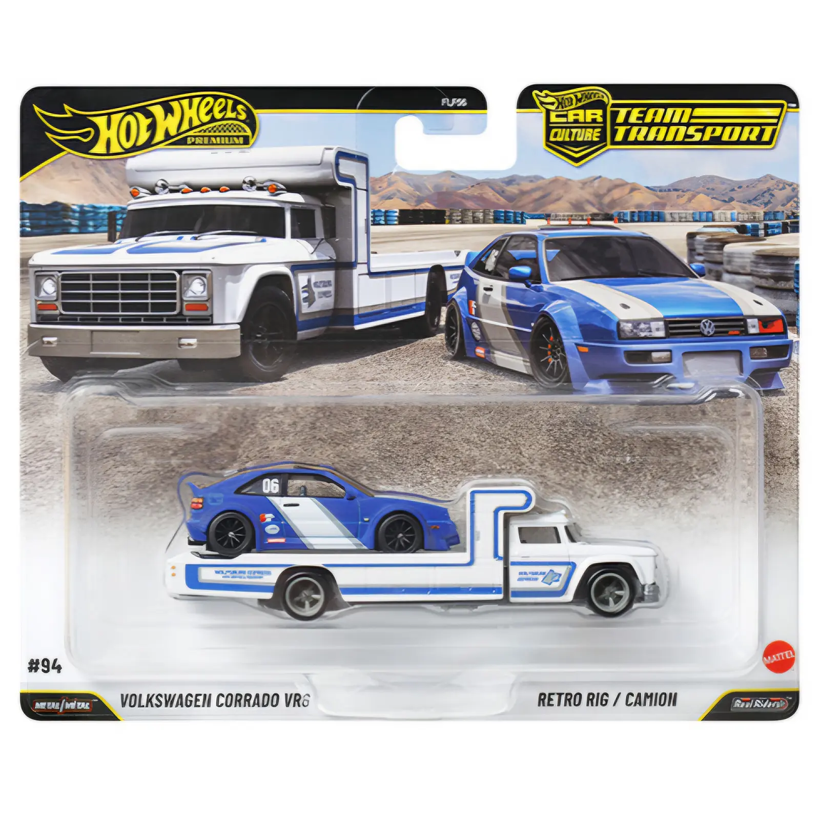 Hot Wheels Team Transport Volkswagen Corrado VR6 / Retro Rig #94, 1:64 Scale, Diecast Model Car, Brand New Sealed