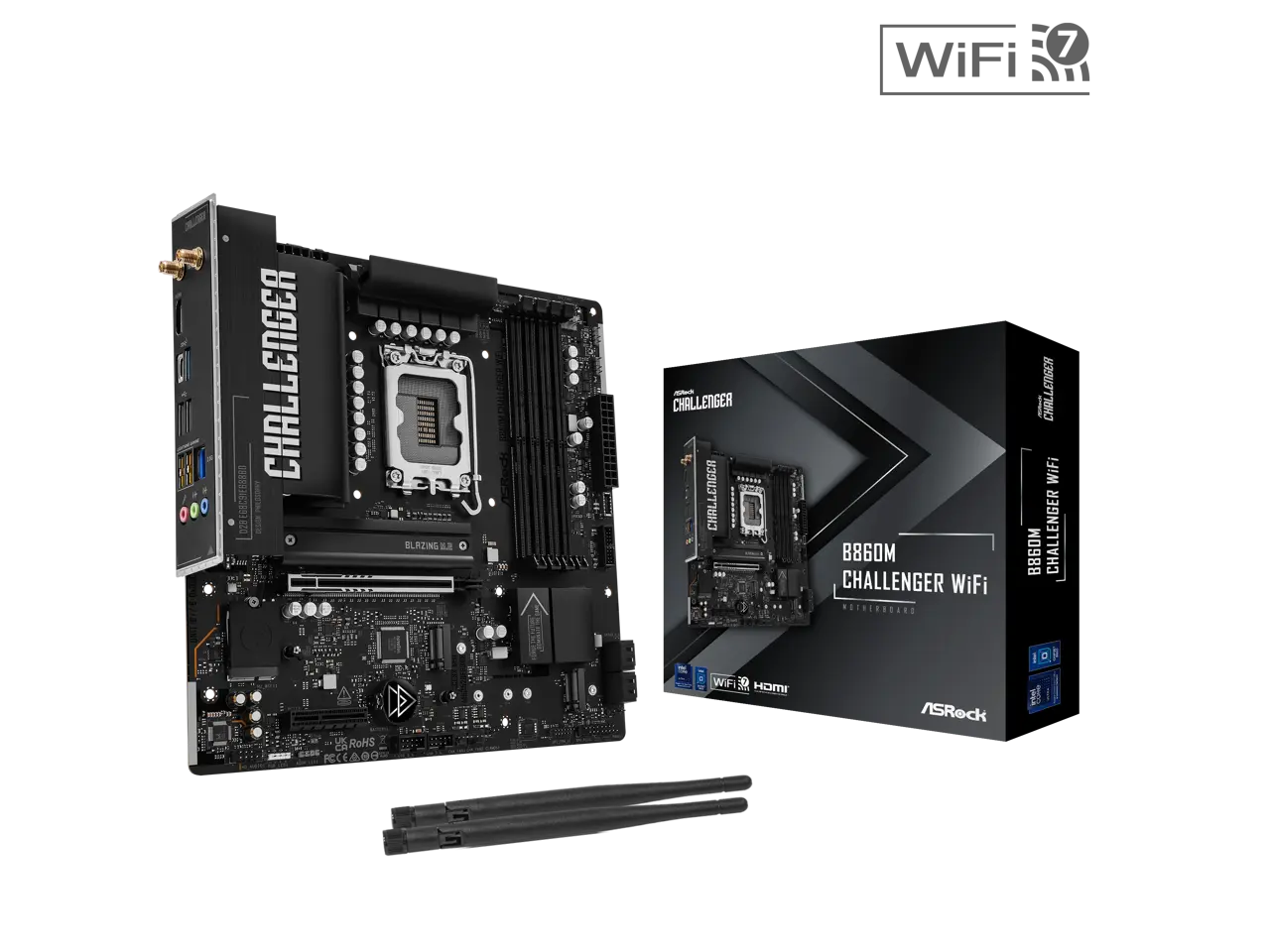 ASRock MB B860M Challenger WiFi LGA 1851 Intel B860 SATA 6Gb/s DDR5 Micro ATX Motherboard