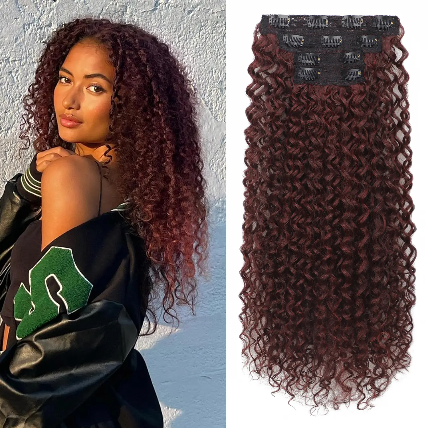 20Inch Deep Curly-Wine Red