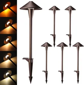 LEONLITE Update 5CCT Low Voltage LED Landscape Pathway Lights, 1800/2700/3000/4000/5000K, Oil Rubbed Bronze Aluminum, Pack of 6