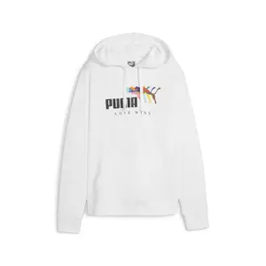 PUMA Womens Essentials Love Wins Drawstring Hoodie Casual Outerwear Casual - White