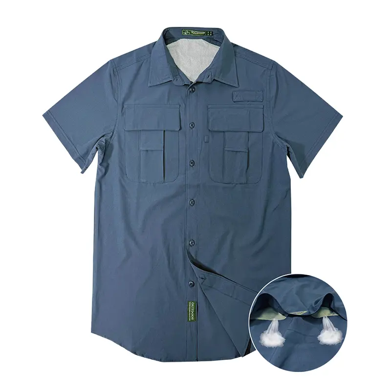Best seller in the US market! Outdoor quick-dry work short-sleeve shirt — tactical multi-pocket breathable top for fishing and hiking