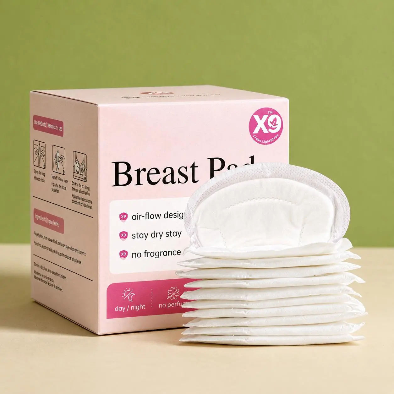 Breastfeeding Mothers' Disposable Nursing Pads, Ultra-Absorbent Non-Woven Fabric, Comfortable & Breathable, Fragrance-Free, Individually Wrapped, 36-Pad Pack for Day & Night Dryness