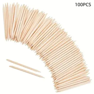 100pcs Wooden Sticks for Nail Care, Manicure Tools, Dead Skin Remover, Non-Toxic Durable Anti-Crack, Essential Nail Care Accessories
