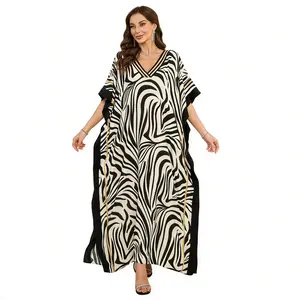 Women Ethnic Print Kaftan  Dress Plus Size Swimsuit Cover Up,Mrs. Roper Kaftan ，Swimsuit，bubu，mumu，Casual Womenswear Boho Caftan Baggy, Plus Size Mumu Dresses for Women - Boho Batwing Sleeve Caftan with Side Slits, Long Moo Moo Nightgown & Beach Cover Up
