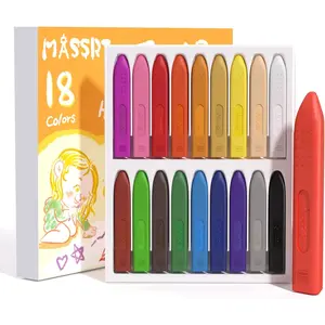 18 Colors Triangle Jumbo Crayons for Toddlers, Mess Free Unbreakable Washable Safe Coloring Crayons, Ideal Gifts for Babies Kids and Children