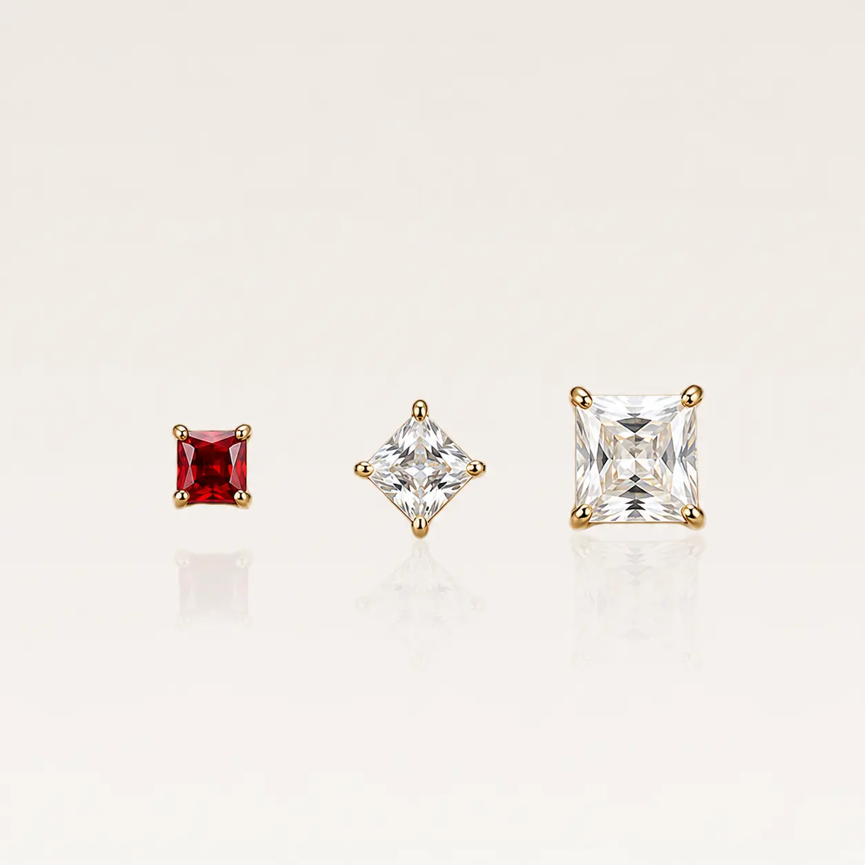Multi Size Square Stud Earrings Set, Sparkle Geometric Design, Minimalist Everyday Jewelry, Stylish Earrings for Date, Party, Office Outfit, Trendy Accessories Gift for Women