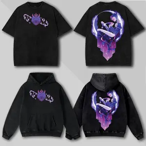 Blitzo x Stolas- Helluva Boss, Hazbin Hotel Wash T-Shirt,Hazbin Washed Shirt, Comic Shirt, TV Show Shirt graphic tees Menswear Top Cotton Fabric lover streetwear