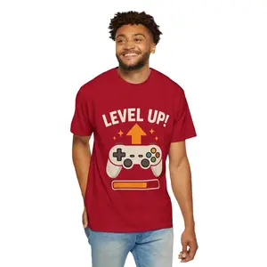 Game On! Level Up Unisex T-Shirt, Gamer Gift, Casual Wear, Video Game Shirt, Birthday Present, Fun Apparel